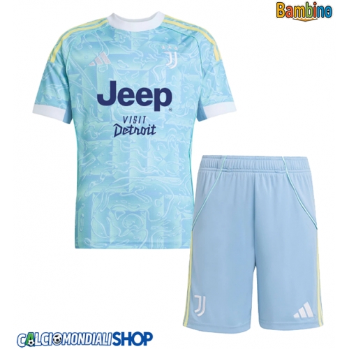 Maglie da calcio Juventus Seconda Maglia Bambino 2025-26 Manica Corta + Pantaloni corti)